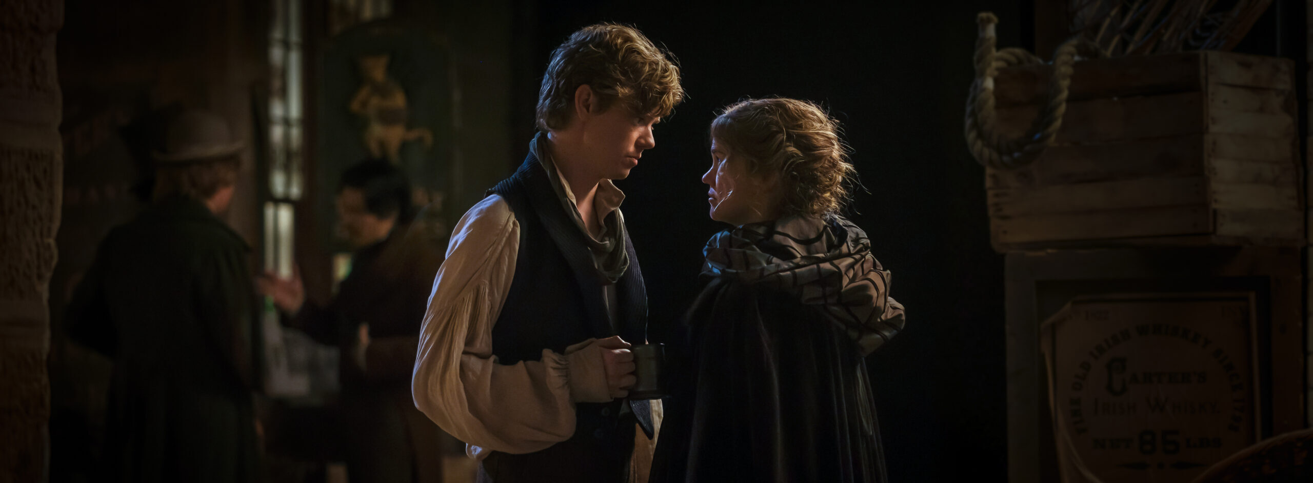 Unit Still Photographer John Platt's image of Thomas Brodie Sangster and Mia Mitchell from The Artful Dodger